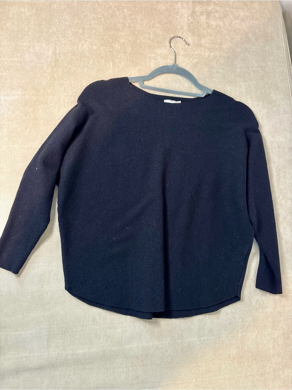 Sioni Black Knit lightweight sweater with Red Accent Nails